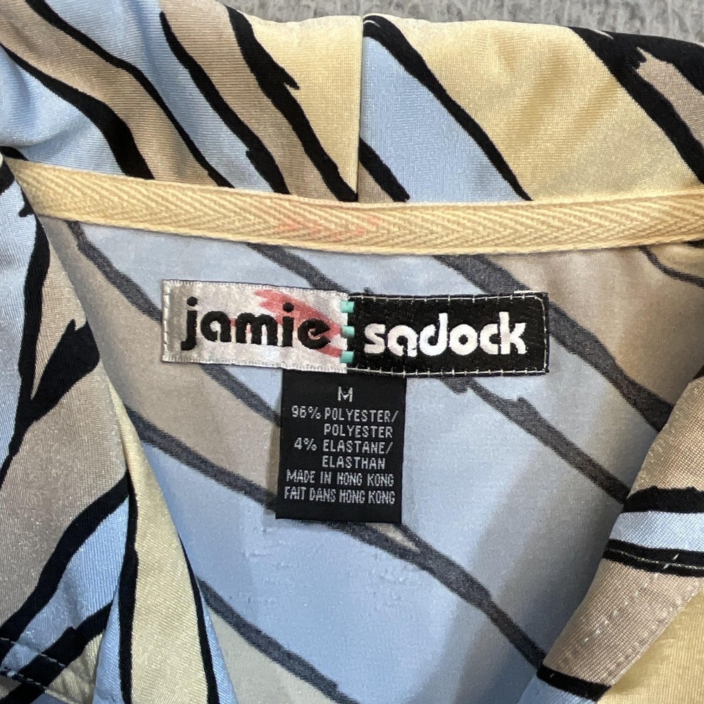 Jamie Sadock Polo Womens M Blue Animal Print Sleeveless Collared Button Stretch - Picture 3 of 6